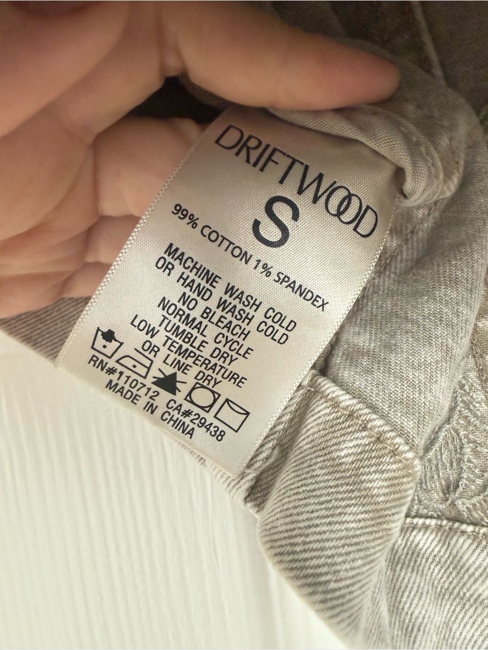 Driftwood NWT grey floral embroidered denim vest Small - Picture 4 of 6
